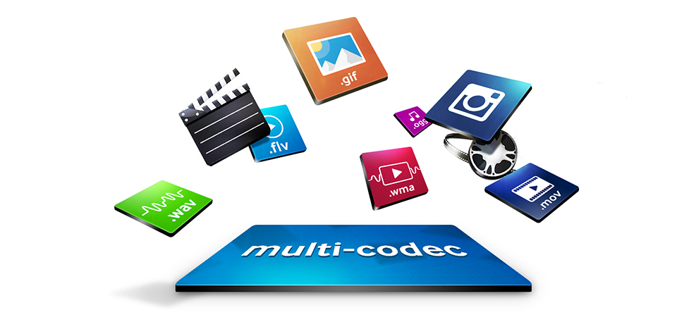 Access your content with a much wider range of codecs