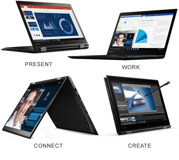 The versatile ThinkPad X1 Yoga works the way you do with 4 usage modes to work, present, create, and connect.