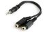 Comsol Stereo Male 3.5mm to 2x 3.5mm Stereo Female Cable - 0.1M