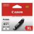 Canon CLI651XLGY Ink Cartridge - Grey, Extra High - For Canon PIXMA MG6360 Printer
