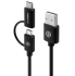 Alogic Sync & Charge USB-C & Micro-USB Combo Cable - 1m, Black USB Type-A(1), Micro-USB(1), USB Type-C(1)
