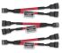 Noctua NA-SYC1 Chromax Y-Cables w. Red Sleeving - 3-Pack, Red