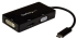 StarTech.com 3-in-1 USB-C to HDMI/DVI/VGA Multiport Adapter - Black USB-C(Male) to HDMI(Female)/DVI-I(Female)/VGA(Female)