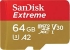 SanDisk 64GB Extreme A2 MicroSD UHS-I Card - Read 160MB/s, Write 60MB/s with Adapter