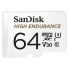 SanDisk 64GB High Endurance microSDHC Memory Card - UHS-I, C10, U3, V30 Up to 100MB/s Read, 40MB/s Write with SD Adaptor