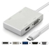 8WARE 4-in-1 Hub USB-C to HDMI DVI VGA Adapter with USB 3.1 Gen 1 Port - For Mac Book Pro 2018 Chromebook Pixel XPS Surface Go