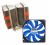 Prolimatech Super Mega Blue Vortex Pack CPU Cooler - Intel LGA775, LGA1156, LGA1366, 140mm Fan, 1000rpm, 18.1dBA, 87CFM