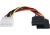 Microtech SATA Power Splitter Cable - 1x Molex Male to 2x SATA Female