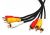 Comsol 3x RCA Male to 3x RCA Male Composite Cable - 1M