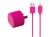 Shroom S-116 Compact USB AC Charger 2.1A - Lightning - Pink