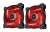 Corsair Air Series SP140 Twin Pack High Static Pressure Fan - 140x25mm Red LED Fan, 1440rpm, 49.49CFM, 29.3dBA - Black Layer with Clear Blade & Red LED Fan