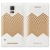 Samsung Galaxy S5 Nicholas Kirkwood Flip Wallet Case - White/ Gold ChevronHandy Card Pockets, IP67 Water Protection, Automatic Power On/ Off Display