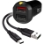 EFM_LeMans (EFPC3UL932BLA) Car Charger 3.4A Dual USB Rapid Charge - With Reverse type-c Cable - Black
