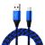 Microtech 1m USB to USB-C / Type-C BLUE Nylon Weave Data Sync Charging Cable