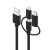 Alogic 3-in-1 Micro USB/Lightning/USB-C Charge & Sync Cable - 30cm, Black