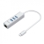 Simplecom CHN421-SL Aluminium USB-C to 3 Port USB HUB with Gigabit Ethernet Adapter - Silver