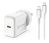 Alogic Combo Pack USB-C 18W Wall Charger with Power Delivery and USB-C to Lightning Cable - White