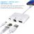 Microtech 3 in 1 Ethernet + USB + 8 Pin Charging Female Ports to 8 Pin Male OTG Digital Video Converter Cable  for iPhone, iPad