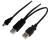 Astrotek USB A - Mini-USB B+USB A M/M, 1m + 0.5m USB cable USB A/Mini-USB B Black, USB Data/Power Splitter Cable, A Male to Mini 5pin Male + A Male