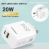 Generic PISEN 20W Dual Port (USB-A QC3.0 18W + USB-C PD 20W) Fast Wall Charger - (6902957164887), 3x Faster Charging, Travel-Ready, Super Small