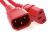 Generic IEC C13 to IEC C14 1M - Computer Power Extension Cord  Male to Female - Red