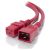 Alogic 1.5m IEC C19 to IEC C20 Power Extension Male to Female Cable - Red