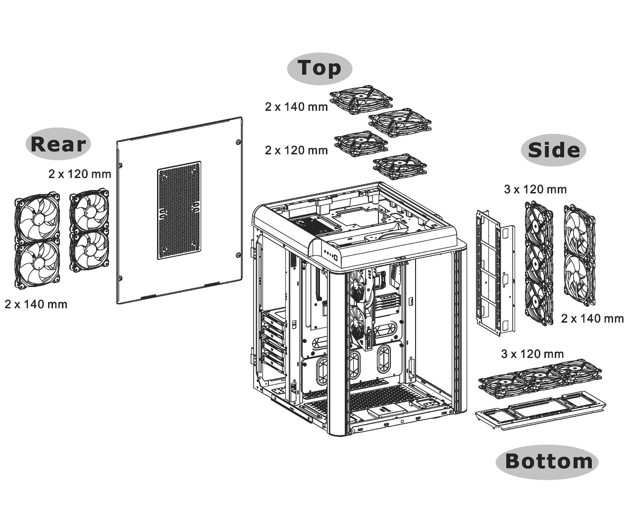 ThermalTake Level 20 HT Full Tower Chassis - White (CA-1P6 ...