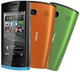 Nokia 500 smartphone with three changeable covers