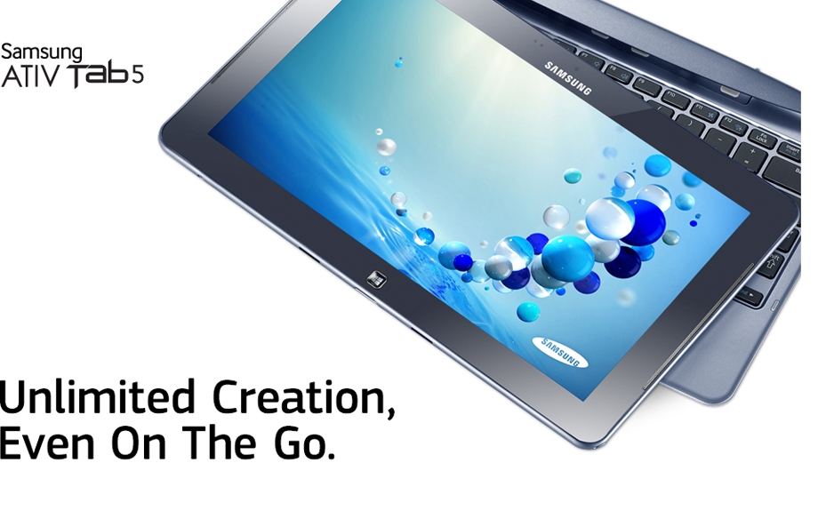 Samsung ATIV Tab5. Unlimited Creation, Even On The Go.