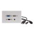 Alogic HDMI VGA USB & 3.5mm Audio Clipsal 2000 White Wall Plate with Panel Mount Cables