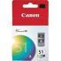 Canon CL-51 Ink Cartridge - FINE Colour, High Yield - For Canon iP2200/iP6210D/iP6220D/MP150/MP170/MP450 Printers