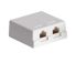 Cabac Surface Mount Box, CAT6 RJ45 8P8C - Dual, White