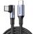 UGreen PD100W USB-C to Angled USB-C M/M Cable Aluminium Shell with Braided 1m (Black)